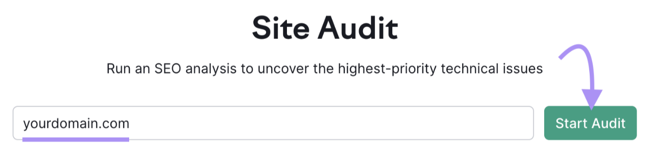 Site Audit tool search bar
